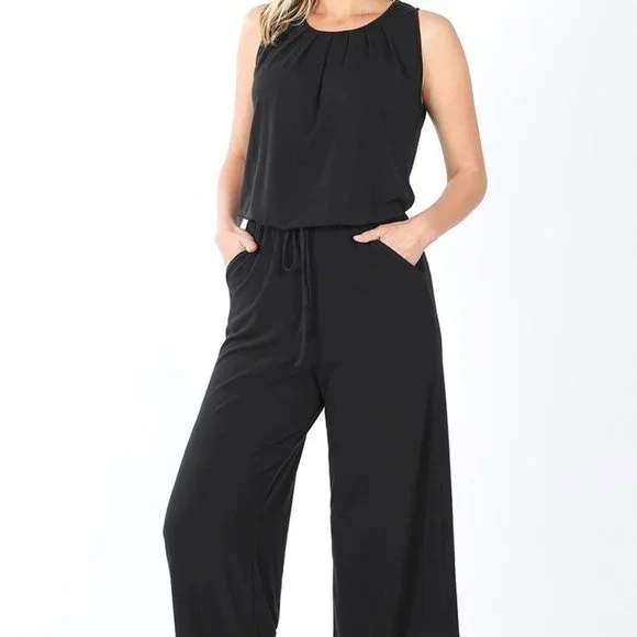 SLEEVELESS JUMPSUIT WITH POCKETS - Picture 1 of 2